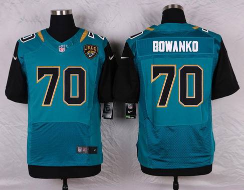 Men's Jacksonville Jaguars #70 Luke Bowanko Teal Green Alternate NFL Nike Elite Jersey