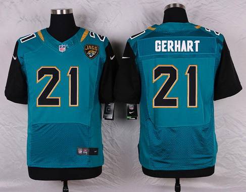 Men's Jacksonville Jaguars #21 Toby Gerhart Teal Green Alternate NFL Nike Elite Jersey