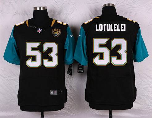 Men's Jacksonville Jaguars #53 John Lotulelei Black Team Color NFL Nike Elite Jersey