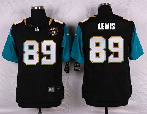 Men's Jacksonville Jaguars #89 Marcedes Lewis Black Team Color NFL Nike Elite Jersey