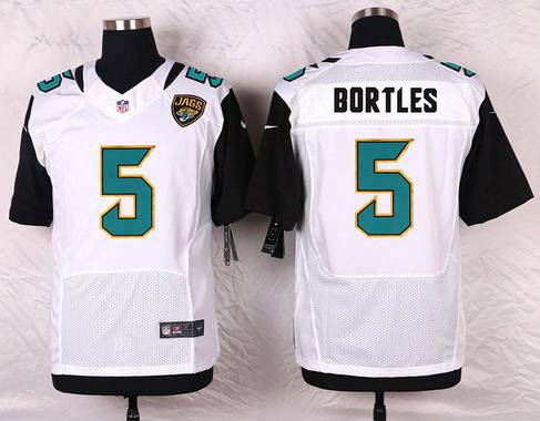 Men's Jacksonville Jaguars #5 Blake Bortles White Road NFL Nike Elite Jersey