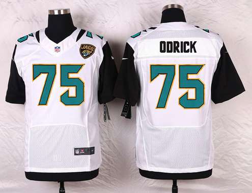 Men's Jacksonville Jaguars #75 Jared Odrick White Road NFL Nike Elite Jersey