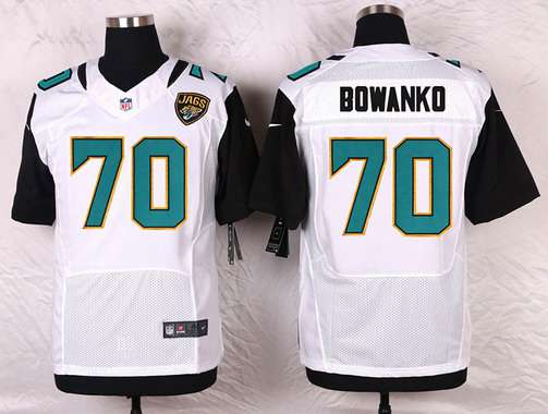 Men's Jacksonville Jaguars #70 Luke Bowanko White Road NFL Nike Elite Jersey