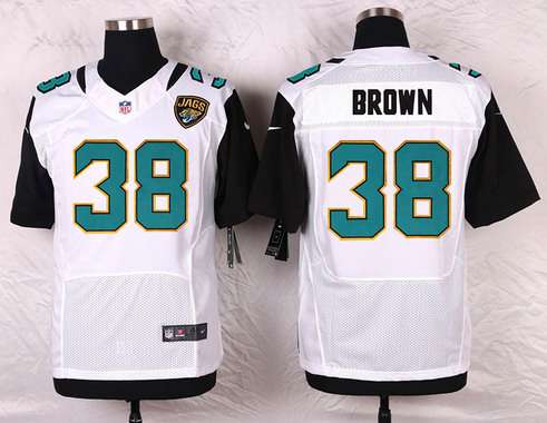 Men's Jacksonville Jaguars #38 Sergio Brown White Road NFL Nike Elite Jersey