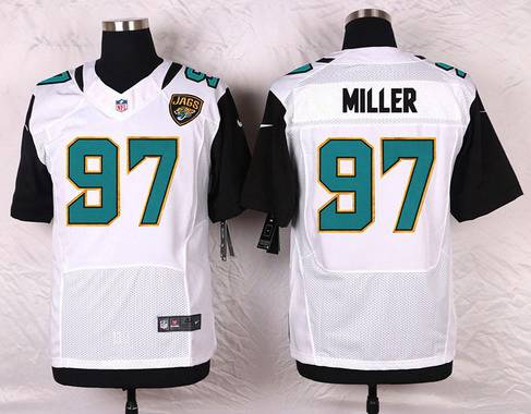 Men's Jacksonville Jaguars #97 Roy Miller White Road NFL Nike Elite Jersey