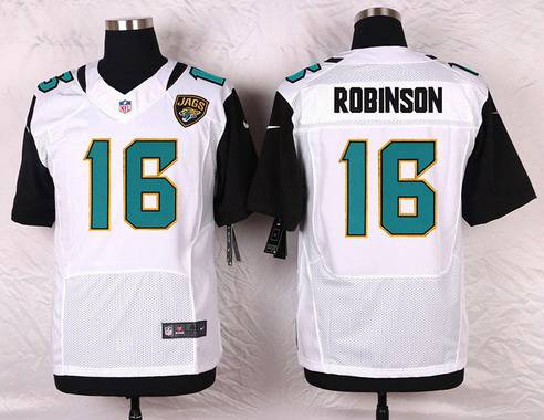 Men's Jacksonville Jaguars #16 Denard Robinson White Road NFL Nike Elite Jersey