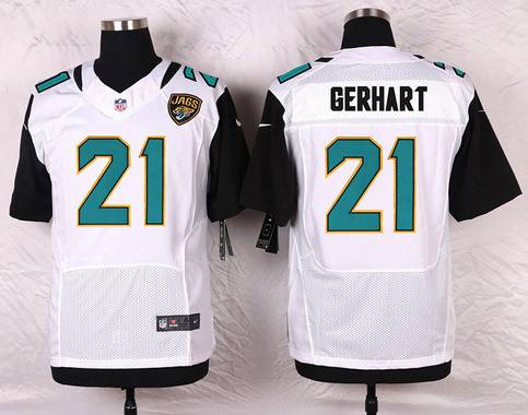 Men's Jacksonville Jaguars #21 Toby Gerhart White Road NFL Nike Elite Jersey