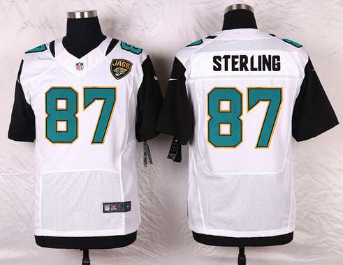 Men's Jacksonville Jaguars #87 Neal Sterling White Road NFL Nike Elite Jersey