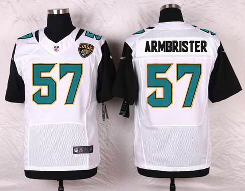 Men's Jacksonville Jaguars #57 Thurston Armbrister White Road NFL Nike Elite Jersey