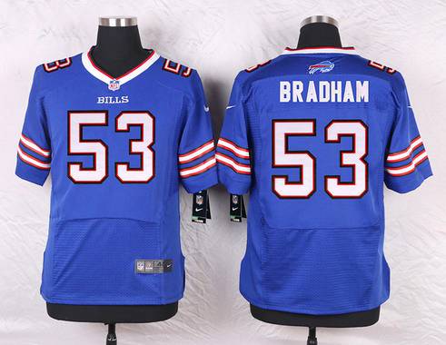 Men's Buffalo Bills #53 Nigel Bradham Royal Blue Team Color NFL Nike Elite Jersey