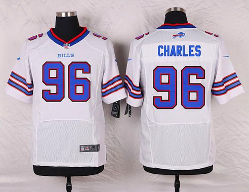 Men's Buffalo Bills #96 Stefan Charles White Road NFL Nike Elite Jersey