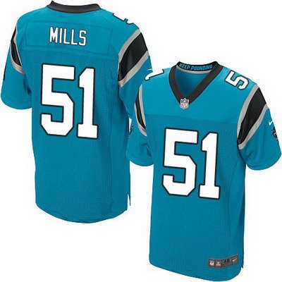 Men's Carolina Panthers #51 Sam Mills Light Blue Alternate NFL Nike Elite Jersey