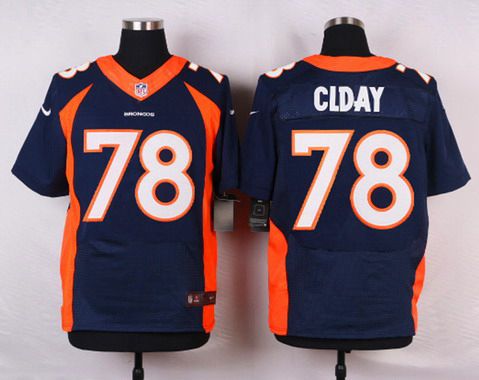 Men's Denver Broncos #78 Ryan Clady Navy Blue Alternate NFL Nike Elite Jersey