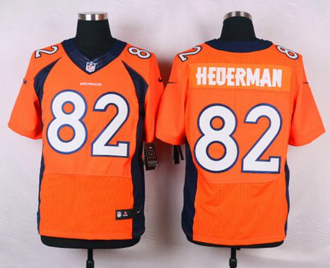 Men's Denver Broncos #82 Jeff Heuerman Orange Team Color NFL Nike Elite Jersey