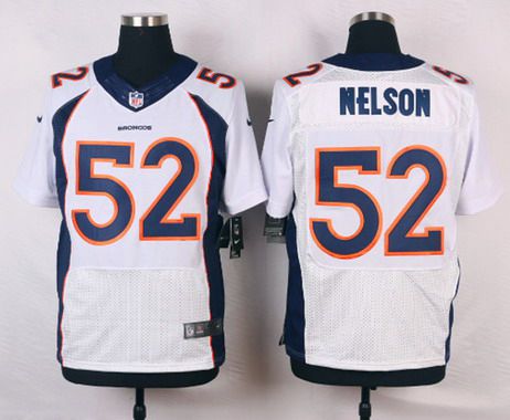 Men's Denver Broncos #52 Corey Nelson White Road NFL Nike Elite Jersey