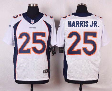 Men's Denver Broncos #25 Chris Harris Jr. White Road NFL Nike Elite Jersey