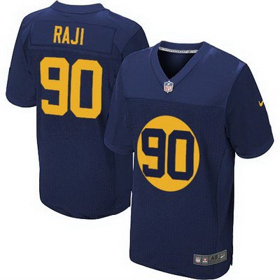 Men's Green Bay Packers #90 B.J. Raji Navy Blue Alternate NFL Nike Elite Jersey