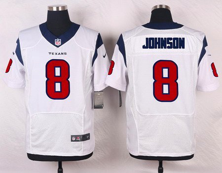 Men's Houston Texans #8 Will Johnson White Road NFL Nike Elite Jersey