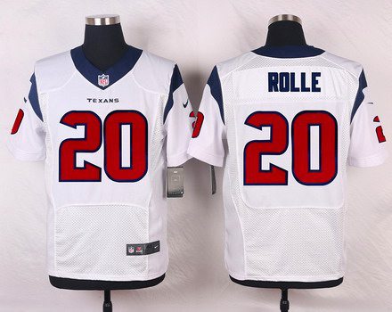 Men's Houston Texans #20 Jumal Rolle White Road NFL Nike Elite Jersey