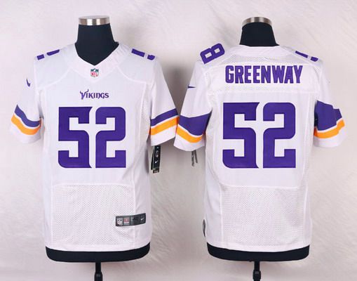 Men's Minnesota Vikings #52 Chad Greenway White Road NFL Nike Elite Jersey