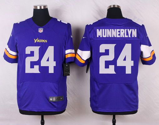 Men's Minnesota Vikings #24 Captain Munnerlyn Purple Team Color NFL Nike Elite Jersey