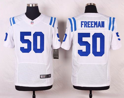 Men's Indianapolis Colts #50 Jerrell Freeman White Road NFL Nike Elite Jersey