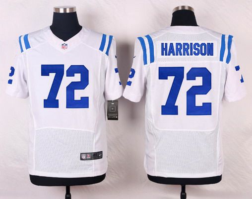 Men's Indianapolis Colts #72 Jonotthan Harrison White Road NFL Nike Elite Jersey