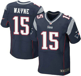 Men's New England Patriots #15 Reggie Wayne Navy Blue Team Color NFL Nike Elite Jersey