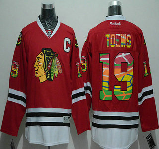 Men's Chicago Blackhawks #19 Jonathan Toews Reebok Red Colored NHL Fashion Jersey