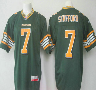 CFL Edmonton Eskimos #7 Kenny Stafford Green Jersey