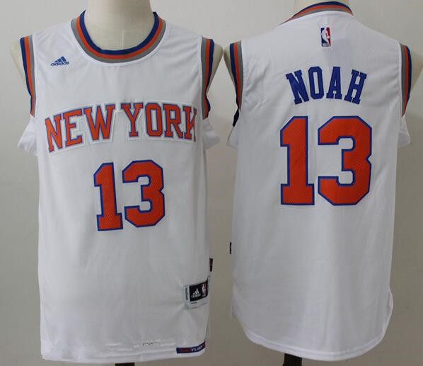 Men's New York Knicks #13 Joakim Noah White Stitched NBA Adidas Revolution 30 Swingman Jersey