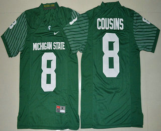 Men's Michigan State Spartans #8 Kirk Cousins Green Limited Stitched College Football 2016 Nike NCAA Jersey