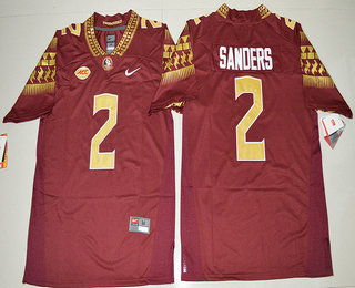 Men's Florida State Seminoles #2 Deion Sanders Red Stitched College Football 2016 Nike NCAA Jersey