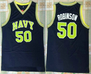 Men's San Antonio Spurs #50 David Robinson The Admiral Soul Navy Swingman Stitched NBA Jersey