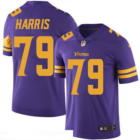 Men's Minnesota Vikings #79 Michael Harris Purple 2016 Color Rush Stitched NFL Nike Limited Jersey