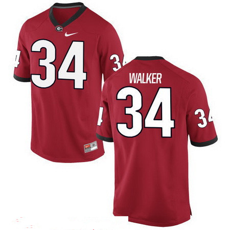 Men's Georgia Bulldogs #34 Herschel Walker Red Stitched College Football 2016 Nike NCAA Jersey_