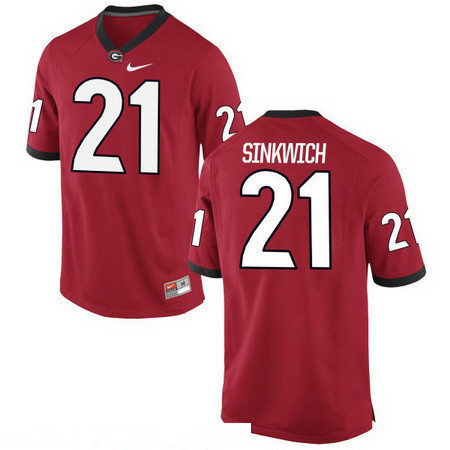 Men's Georgia Bulldogs #21 Frank Sinkwich Red Stitched College Football 2016 Nike NCAA Jersey