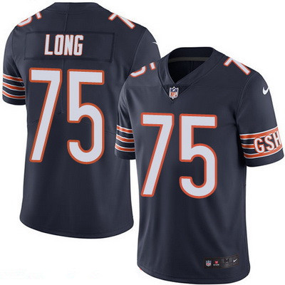 Men's Chicago Bears #75 Kyle Long Navy Blue 2016 Color Rush Stitched NFL Nike Limited Jersey