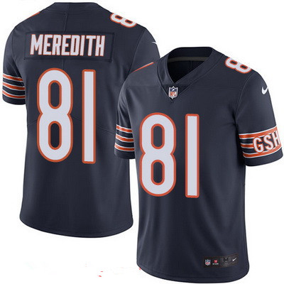 Men's Chicago Bears #81 Cameron Meredith Navy Blue 2016 Color Rush Stitched NFL Nike Limited Jersey