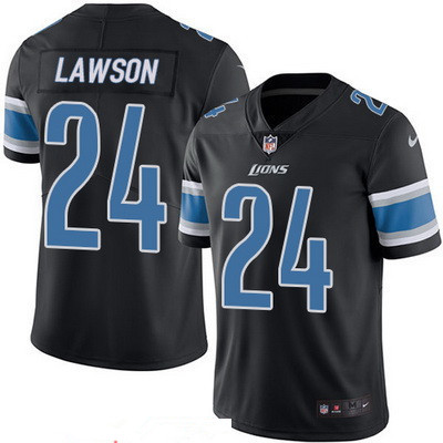 Men's Detroit Lions #24 Nevin Lawson Black 2016 Color Rush Stitched NFL Nike Limited Jersey