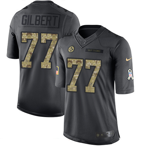 Men's Pittsburgh Steelers #77 Marcus Gilbert Black Anthracite 2016 Salute To Service Stitched NFL Nike Limited Jersey