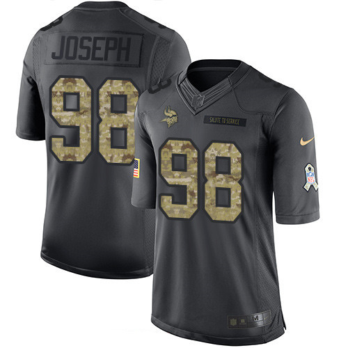 Men's Minnesota Vikings #98 Linval Joseph Black Anthracite 2016 Salute To Service Stitched NFL Nike Limited Jersey