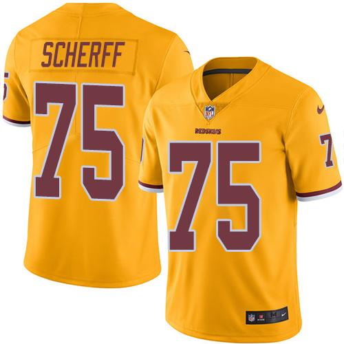 Nike Redskins #75 Brandon Scherff Gold Men's Stitched NFL Limited Rush Jersey