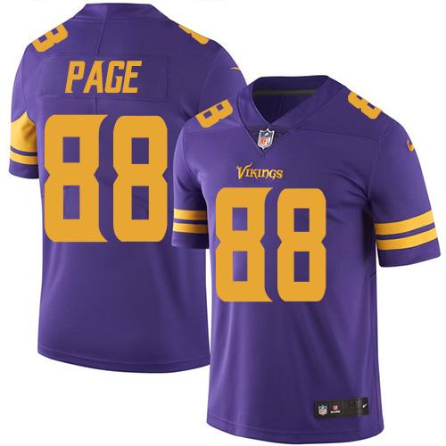 Nike Vikings #88 Alan Page Purple Men's Stitched NFL Limited Rush Jersey