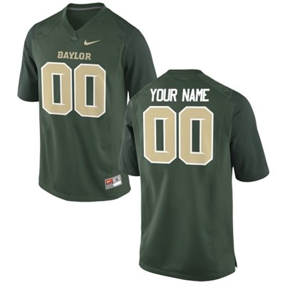 Mens Baylor Bears Custom Replica Football Jersey - 2015 Green