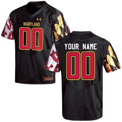 Mens Maryland Terrapins Under Armour Men's Custom Replica Jersey - 2015 Black