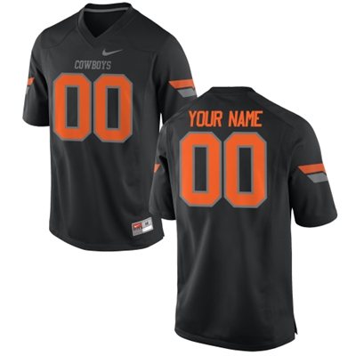 Mens Oklahoma State Cowboys Custom Replica Football Jersey - 2015 Black