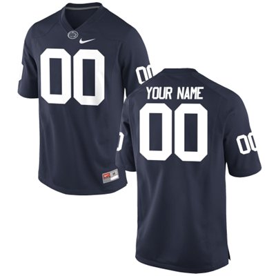 Mens Penn State Nittany Lions Custom Replica Football Jersey - 2015 Navy Blue