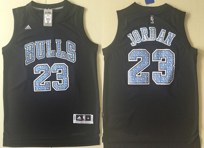 Men's Chicago Bulls #23 Michael Jordan Black Diamond Stitched NBA Adidas Revolution 30 Swingman Jersey