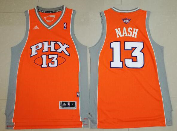 Men's Phoenix Suns #13 Steve Nash Orange Stitched NBA Adidas Revolution 30 Swingman Jersey